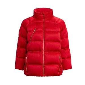 Lauren ralph lauren satin down jacket in red- Size small